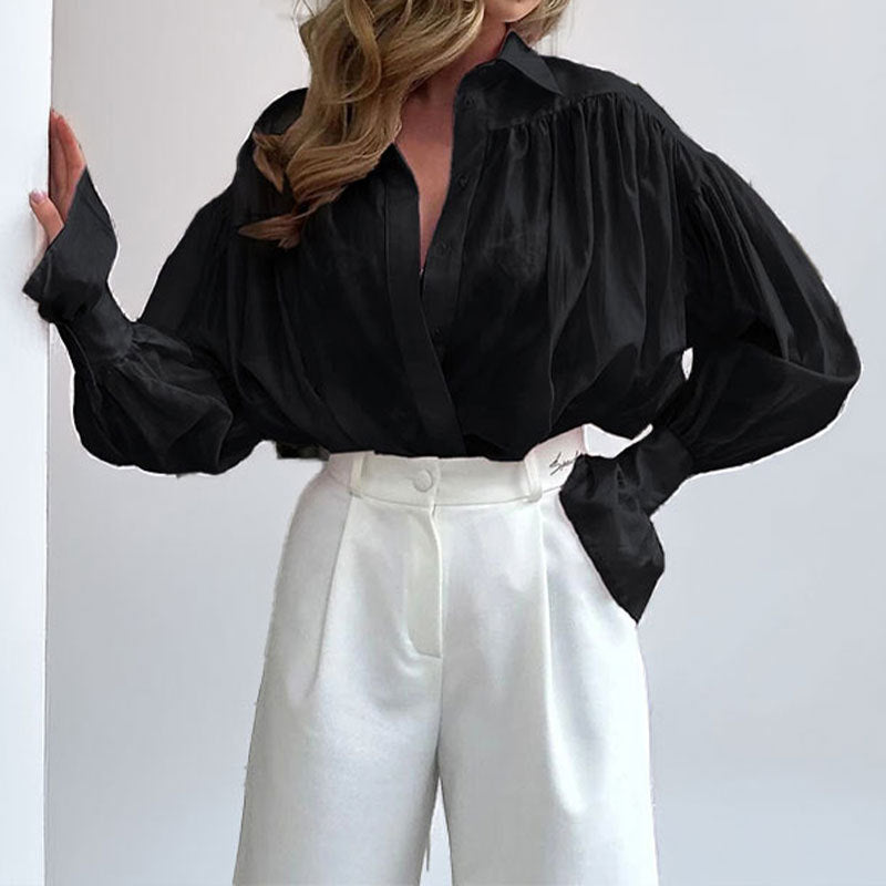Blouse Élégante pour Femme avec Coupe Ample et Manches en Forme de Ballon Chic & Stil