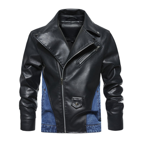 Amarae faux leather and denim jacket for men