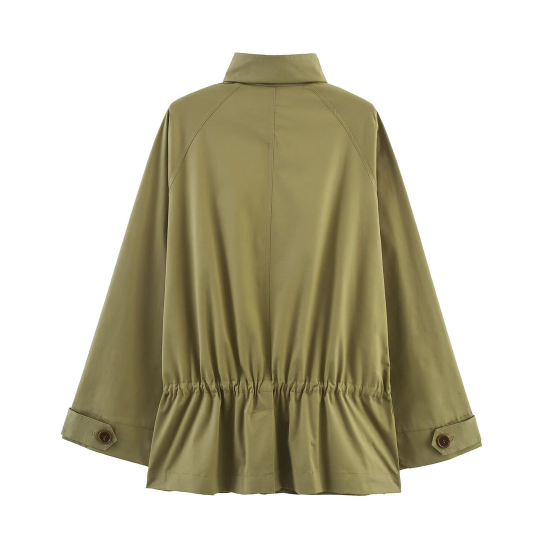 Casual utility jacket for women with high collar and practical pockets Lune London