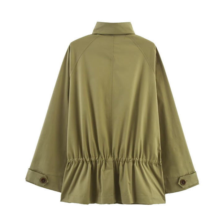 Casual utility jacket for women with high collar and practical pockets Lune London