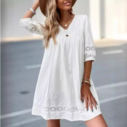 Bohemian Women Embroidered Transparent Mini-Dress Amarae