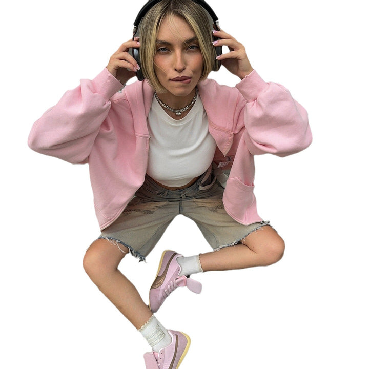 Oversized hoodie for women with sparkling inscription Amarae
