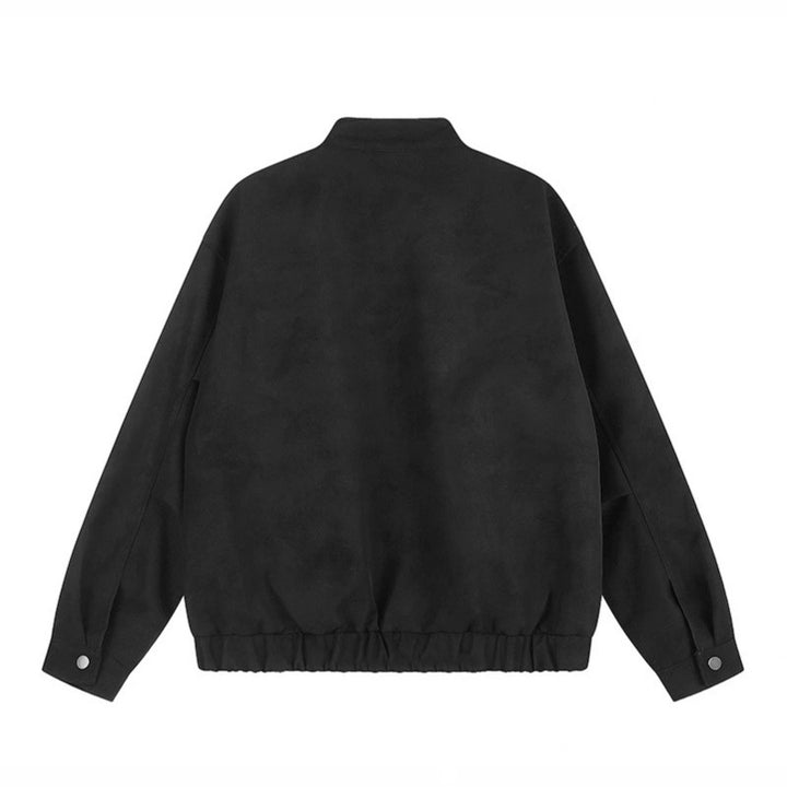 Women's Military-Inspired Oversized Jacket with Stand-Up Collar and Decorative Button Row Amarae