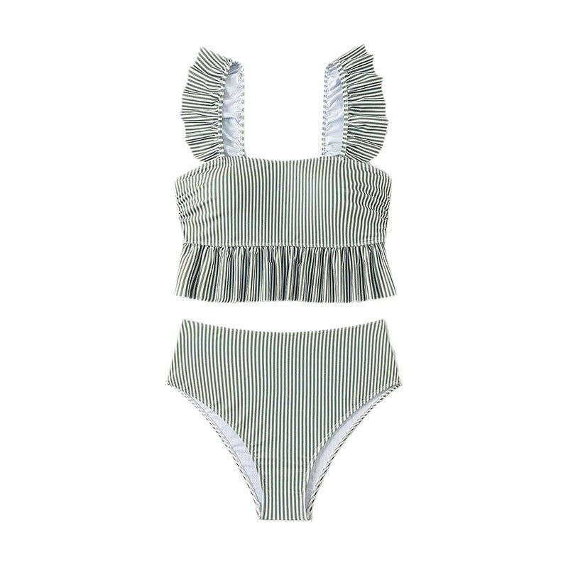 Women’s peplum ruffled tank top and high waist bottom set Lune London