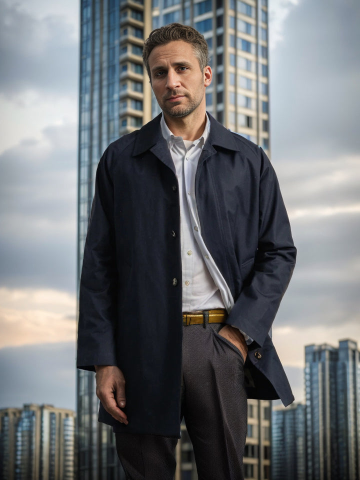 Casual raincoat for men with practical snap buttons and modern fit Amarae