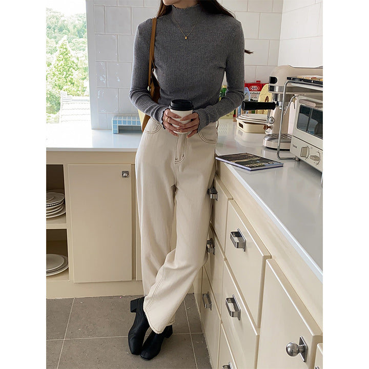Women's fitted long-sleeve top with ribbed texture Chic & Stil