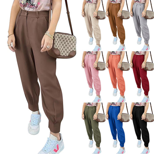 Elegant and fashionable high-waisted pants for women with pleats and side pockets Amarae