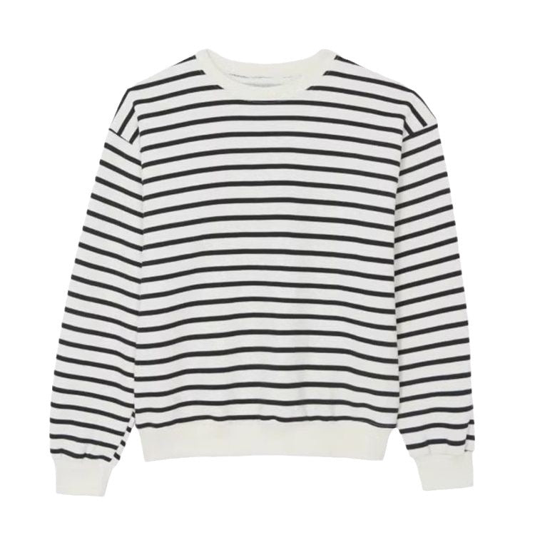 Pull rayé décontracté pour femmes avec épaules tombantes Chic & Stil