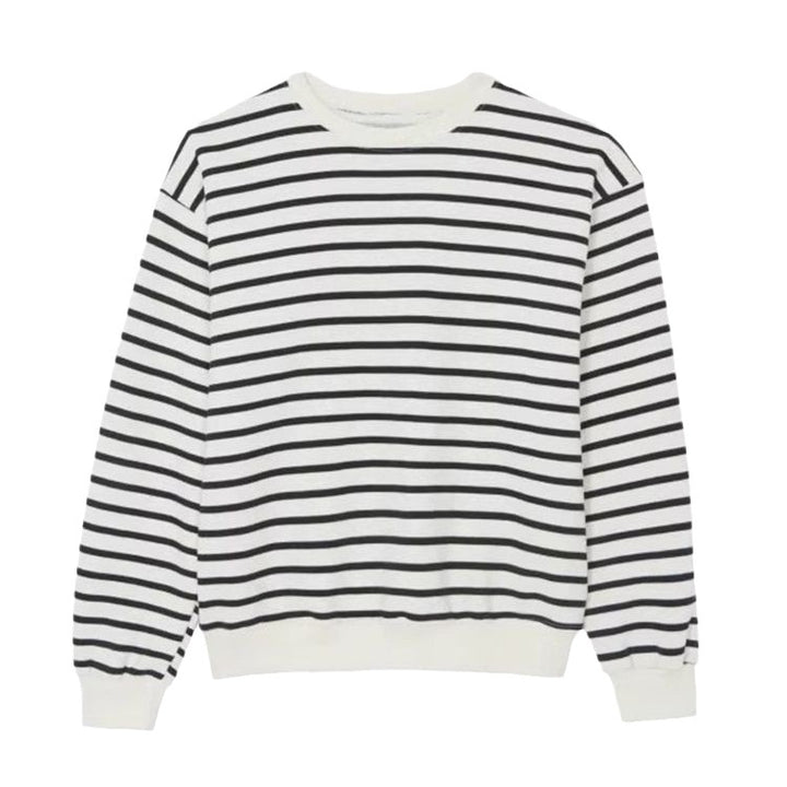 Pull rayé décontracté pour femmes avec épaules tombantes Chic & Stil