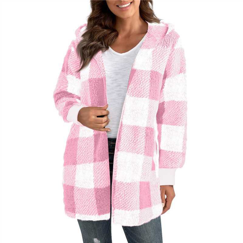 Ladies Oversized Houndstooth Pattern Coat Lune London