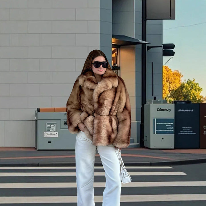 Ladies Luxurious Faux Fur Jacket with Elegant Lune London