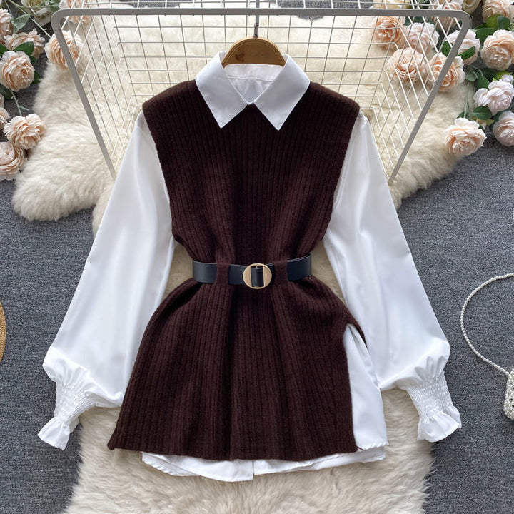 Robe en tricot pour femmes avec un look de blouse élégante Chic & Stil
