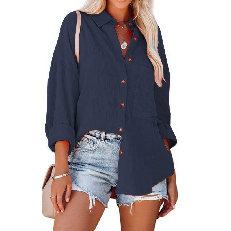 Casual shirt for women with button placket and chest pocket Lune London