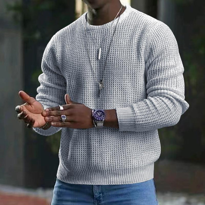 Structured knit pullover for men in soft material Lune London