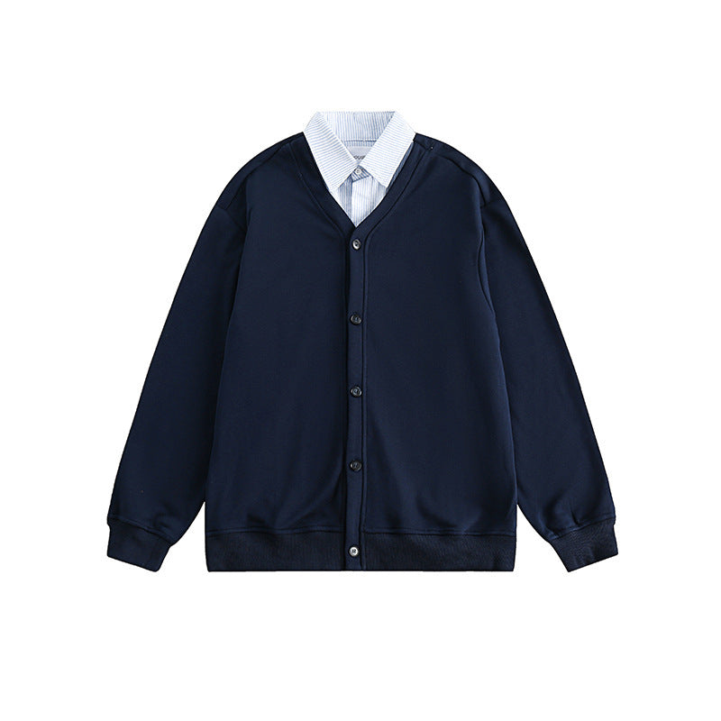 Men's oversized knit cardigan in sweatshirt style with V-neck and button placket Amarae