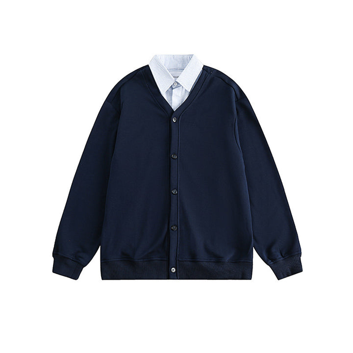 Men's oversized knit cardigan in sweatshirt style with V-neck and button placket Amarae
