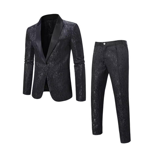 Men's Elegant tuxedo set with chic floral pattern print and style