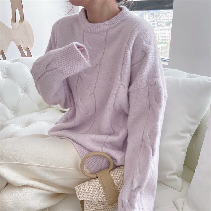 Pull en tricot épais pour femme avec un élégant motif en câble et une coupe décontractée Chic & Stil
