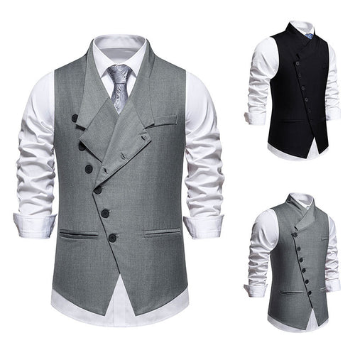 Elegant waistcoat for men with asymmetric collar and modern accents Amarae