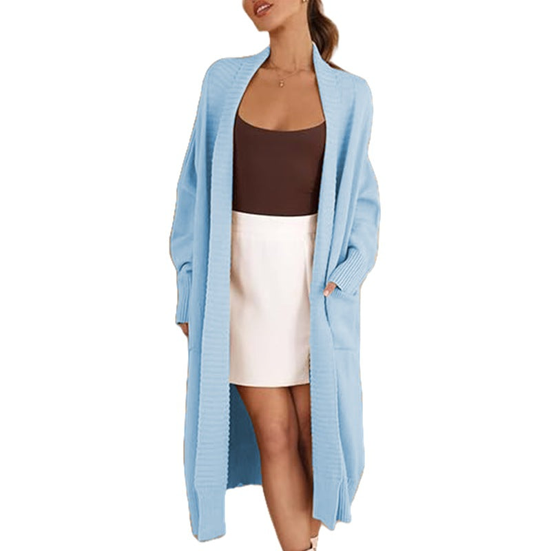 Women's long sleeve knit cardigan with large pockets and relaxed fit Lune London