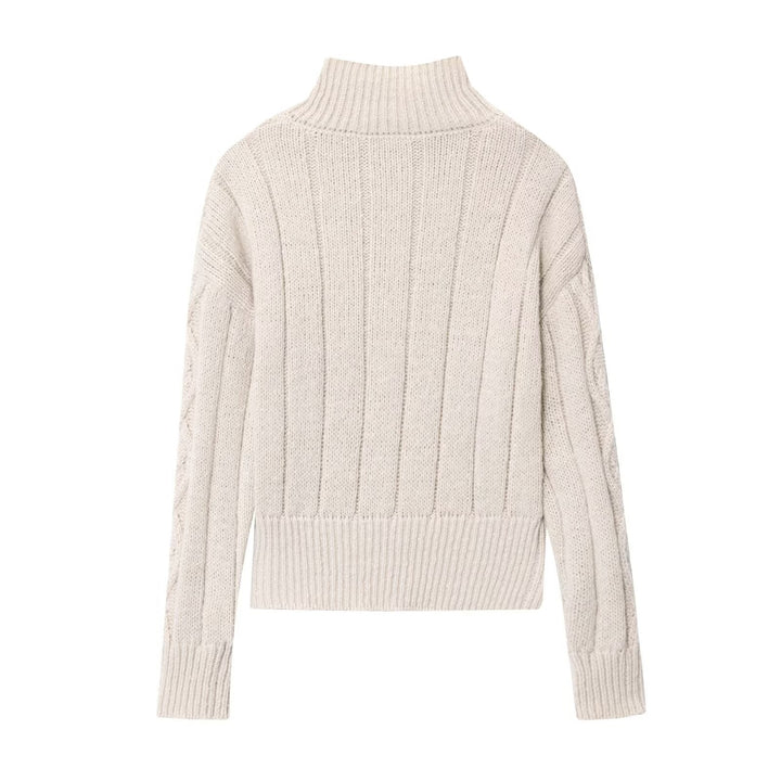 Ladies Cardigan with High Collar and Zipper Chic Und Stil
