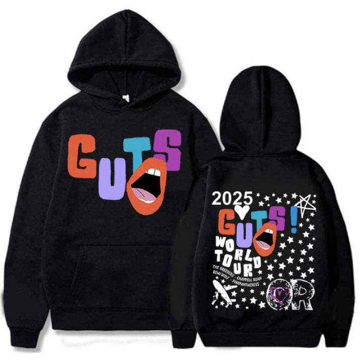 Women's hoodie with creative graphic elements and unique tour print Lune London