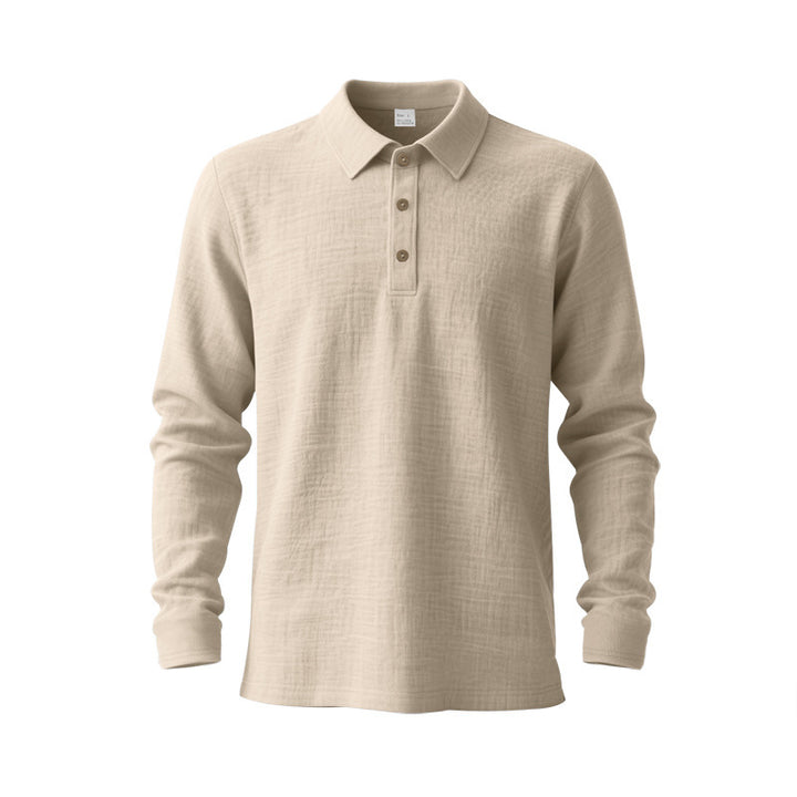 Men's long sleeve polo with structured design and trendy buttons Lune London