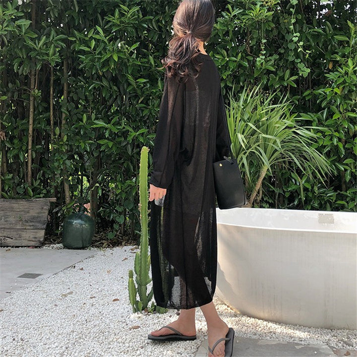 Robe maxi pour femmes avec superposition légère de kimono Chic & Stil