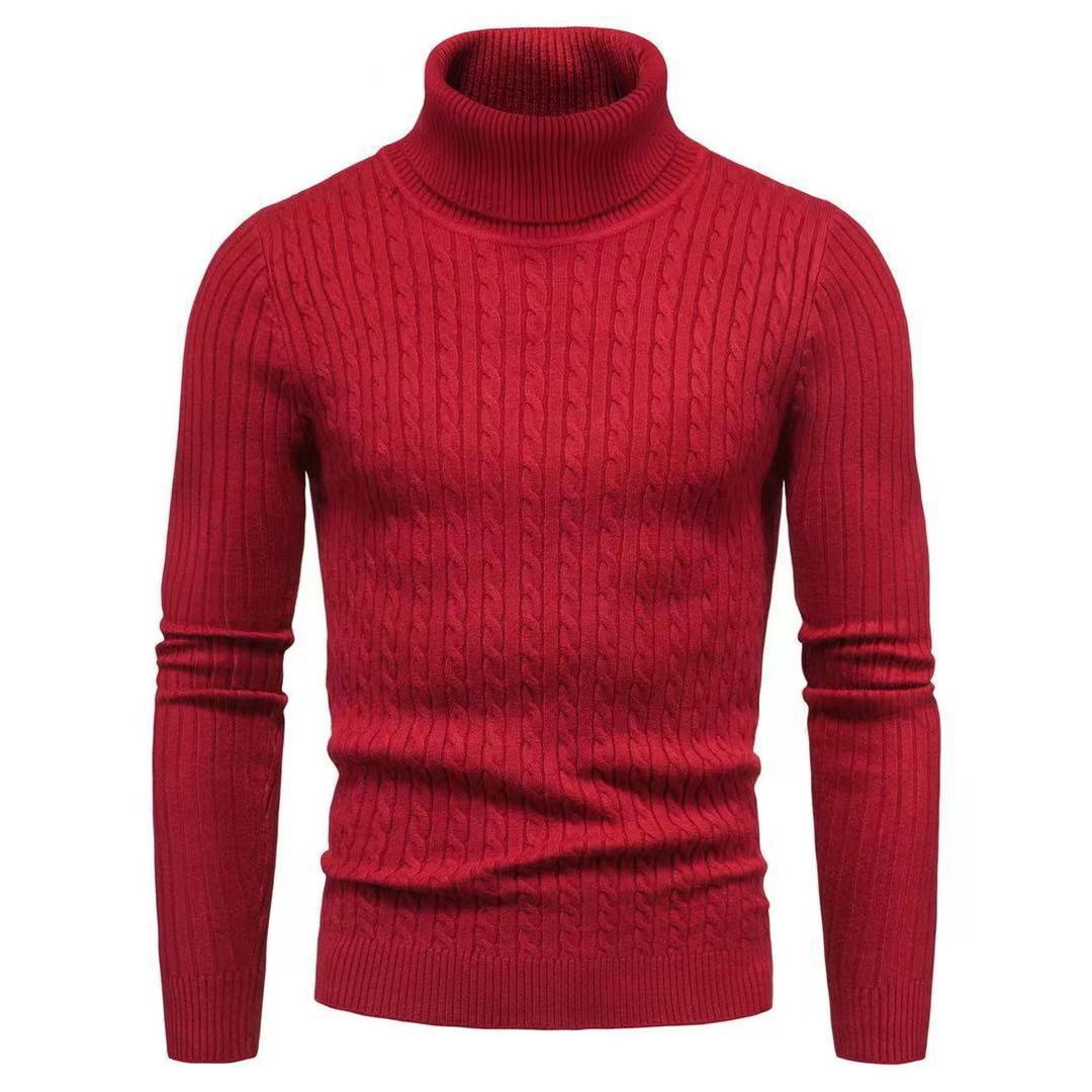 Men's turtleneck sweater with textured cable-knit pattern Lune London
