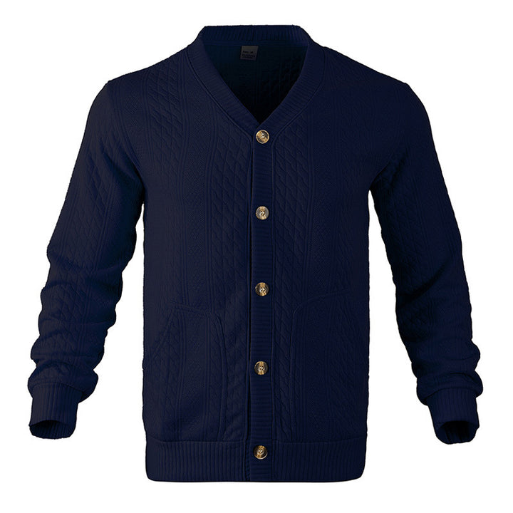 Men's knitted jacket with classic design and structured pattern Lune London