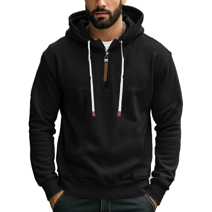 Men's sporty hoodie with zipper and practical kangaroo pocket Chic and Style