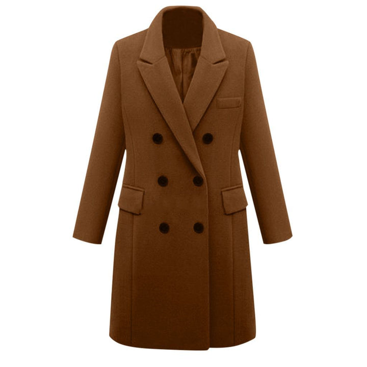 Elegant wool coat for women with double-breasted buttons and pockets Amarae