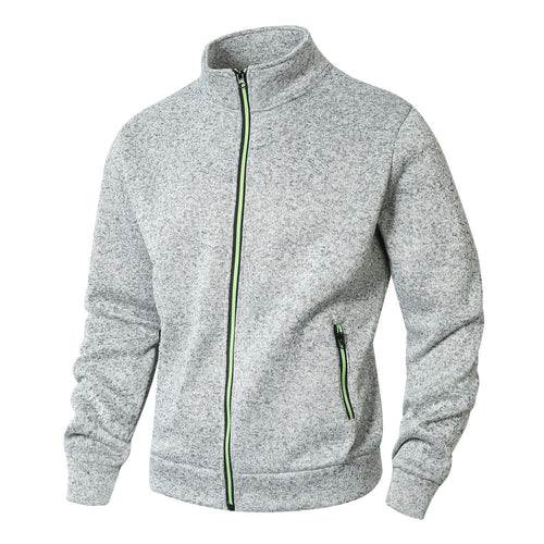 Sporty fleece jacket for men with a comfortable high collar and zippered pockets Amarae