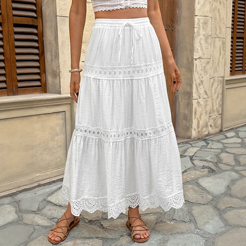 Women maxi skirts with ruffles and lace Amarae