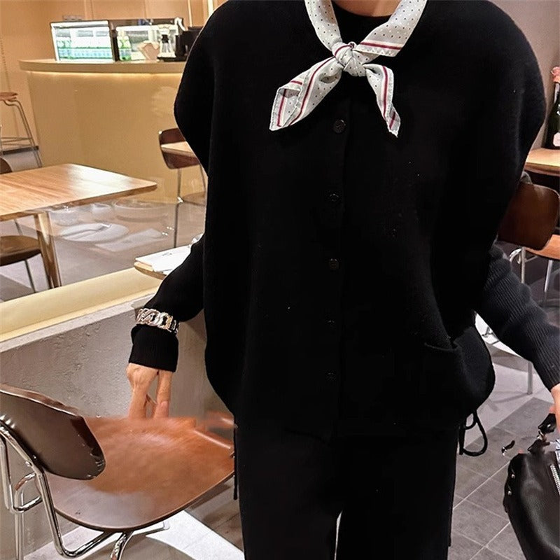 Blazer en tricot confortable pour femmes avec fermeture à bouton et poches Chic & Stil