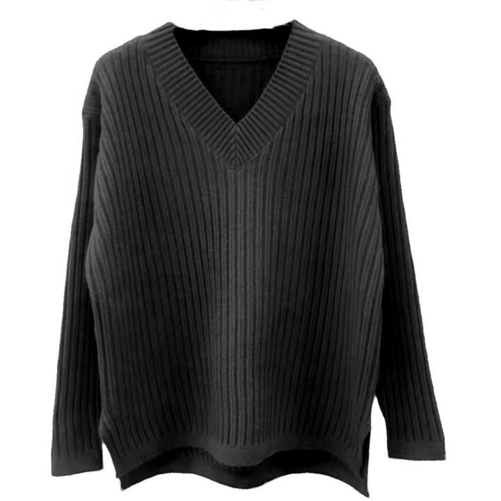 Knit V neck sweater for women with a fine ribbed structure and a relaxed fit Lune London