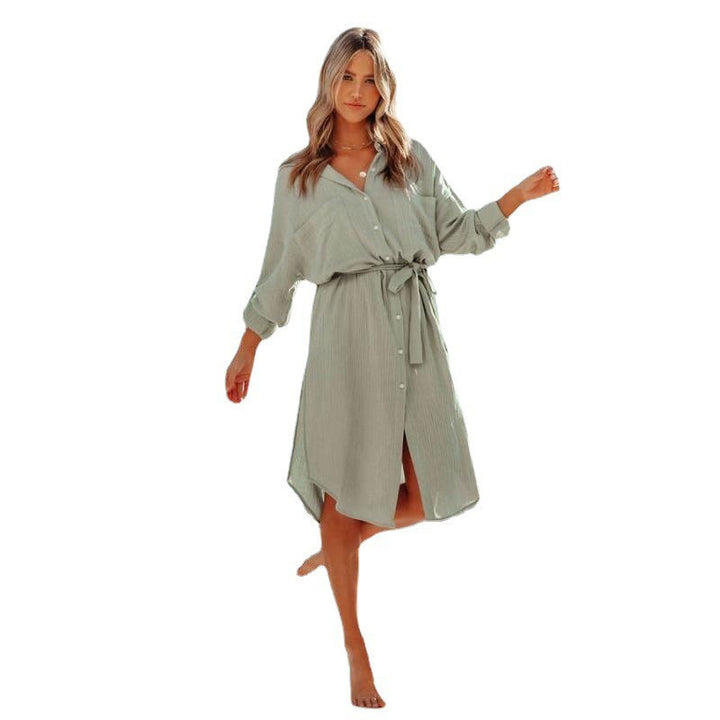 Lune London women's midi button shirt dress
