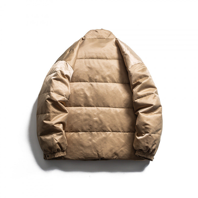 Unisex Padded Field Jacket in Boxy Cut with Multiple Pockets and Stand-Up Collar Amarae