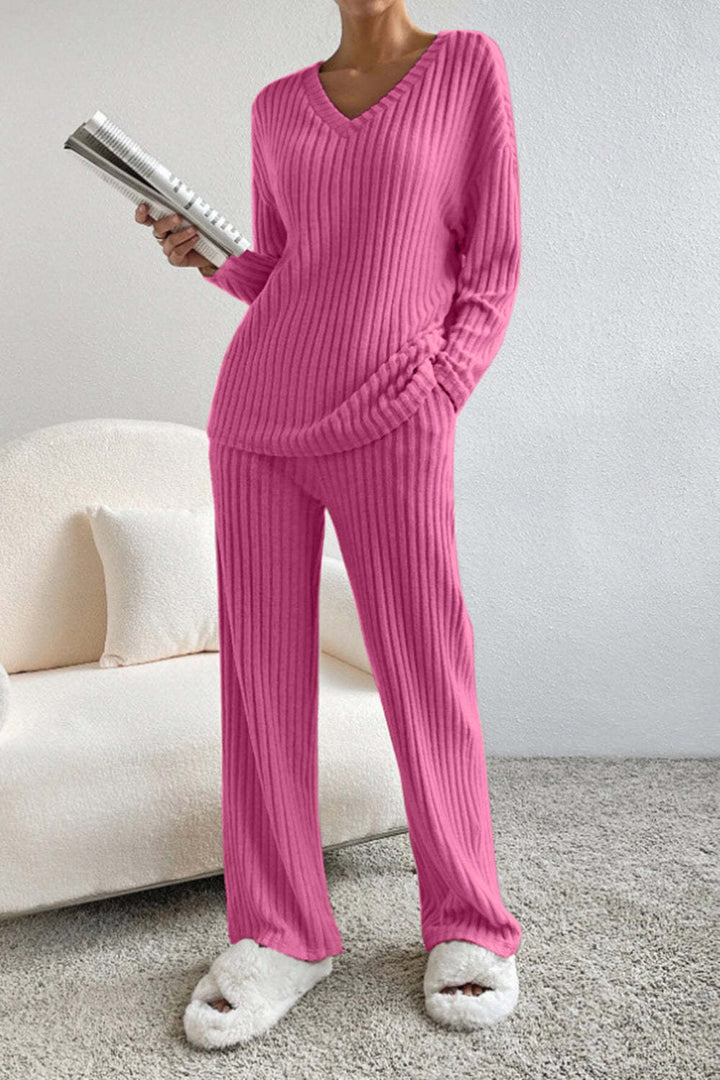 Lune London Comfortable Ribbed Knit Lounge Set for Women