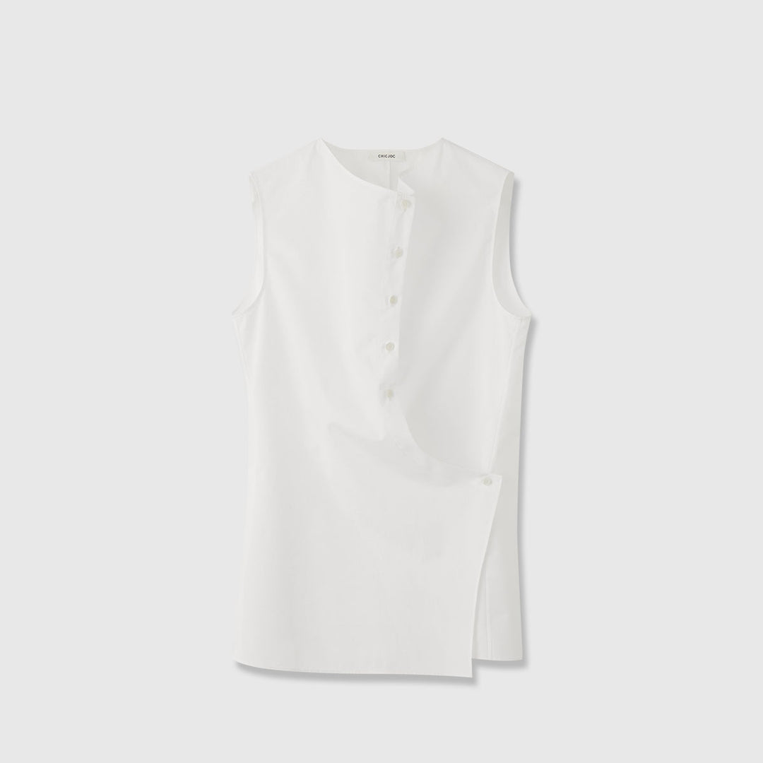 Chemisier sans manches élégant pour femme avec coupe asymétrique Chic & Stil