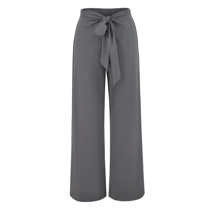 Ladies High-Waisted Wide Palazzo Trousers with Tied Belt Amarae