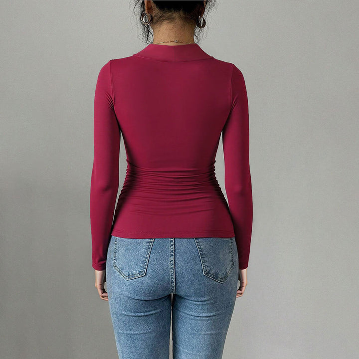 Body ajusté pour femmes avec un élégant décolleté en cœur et des détails drapés Chic & Stil