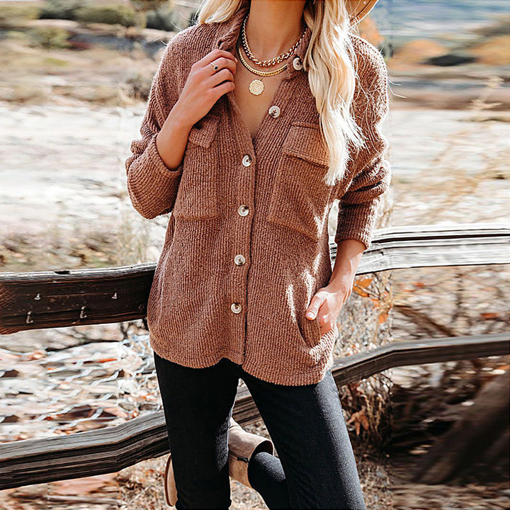 Casual overshirt jacket for women with texture and practical pockets Lune London