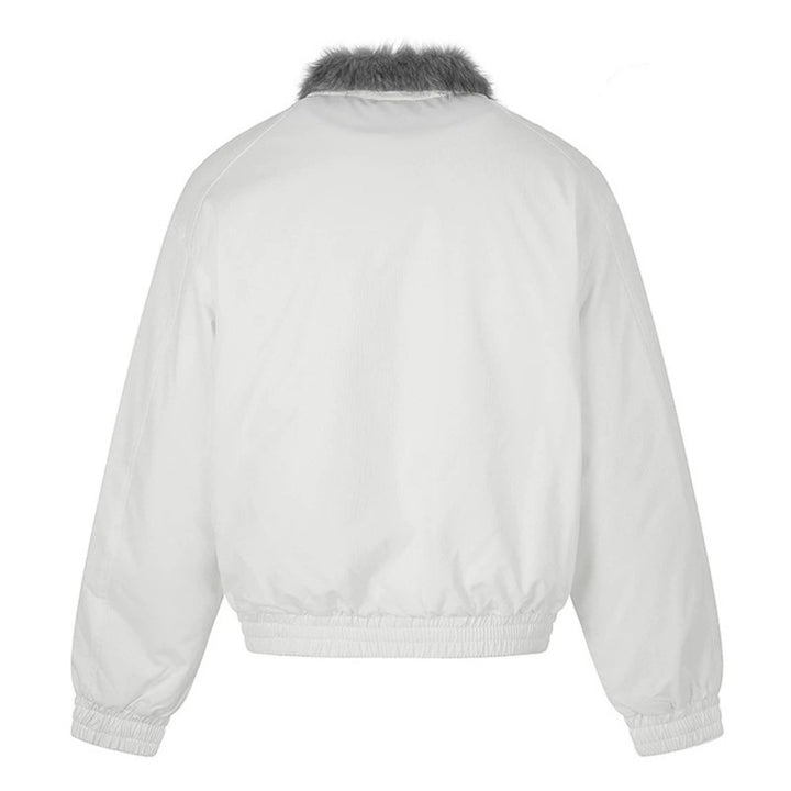 Women’s cropped bomber jacket with faux fur collar and elastic waistband Amarae