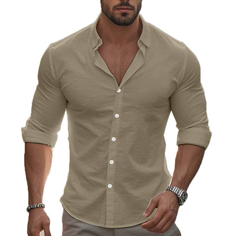Men's Comfortable and Modern Long-Sleeve Shirt with Roll-Up Sleeves Lune London