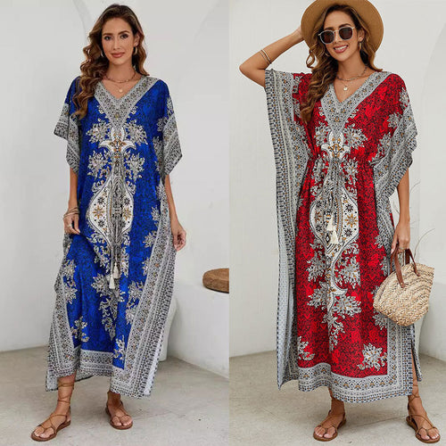 Amarae bohemian printed maxi kaftan dress for women