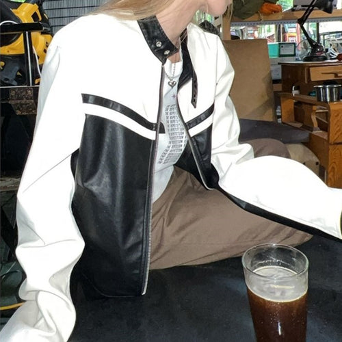 Ladies stylish sports jacket with contrasting stripes and a high collar Amarae