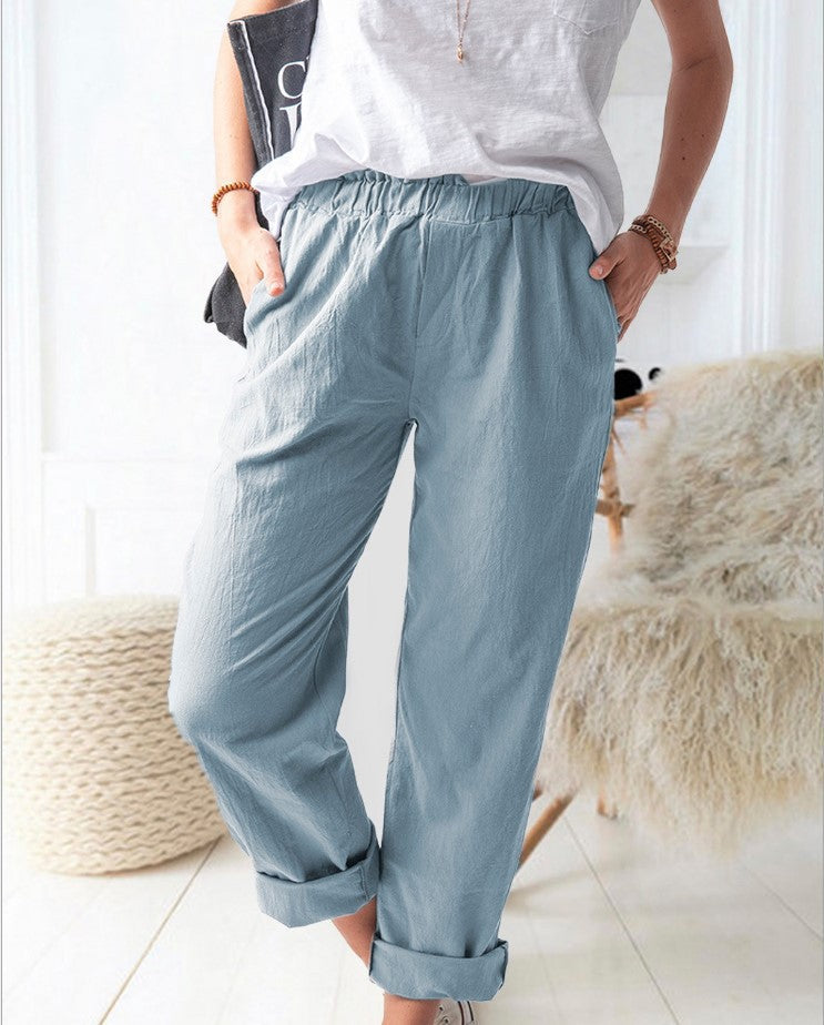 Casual tailored linen pants for women Lune London