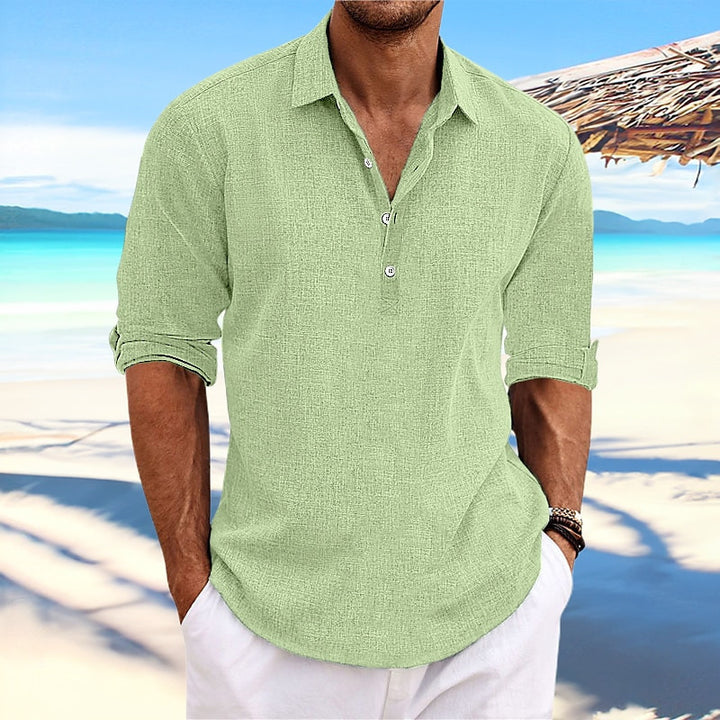 Casual long sleeve shirt for men with button placket and modern details Lune London