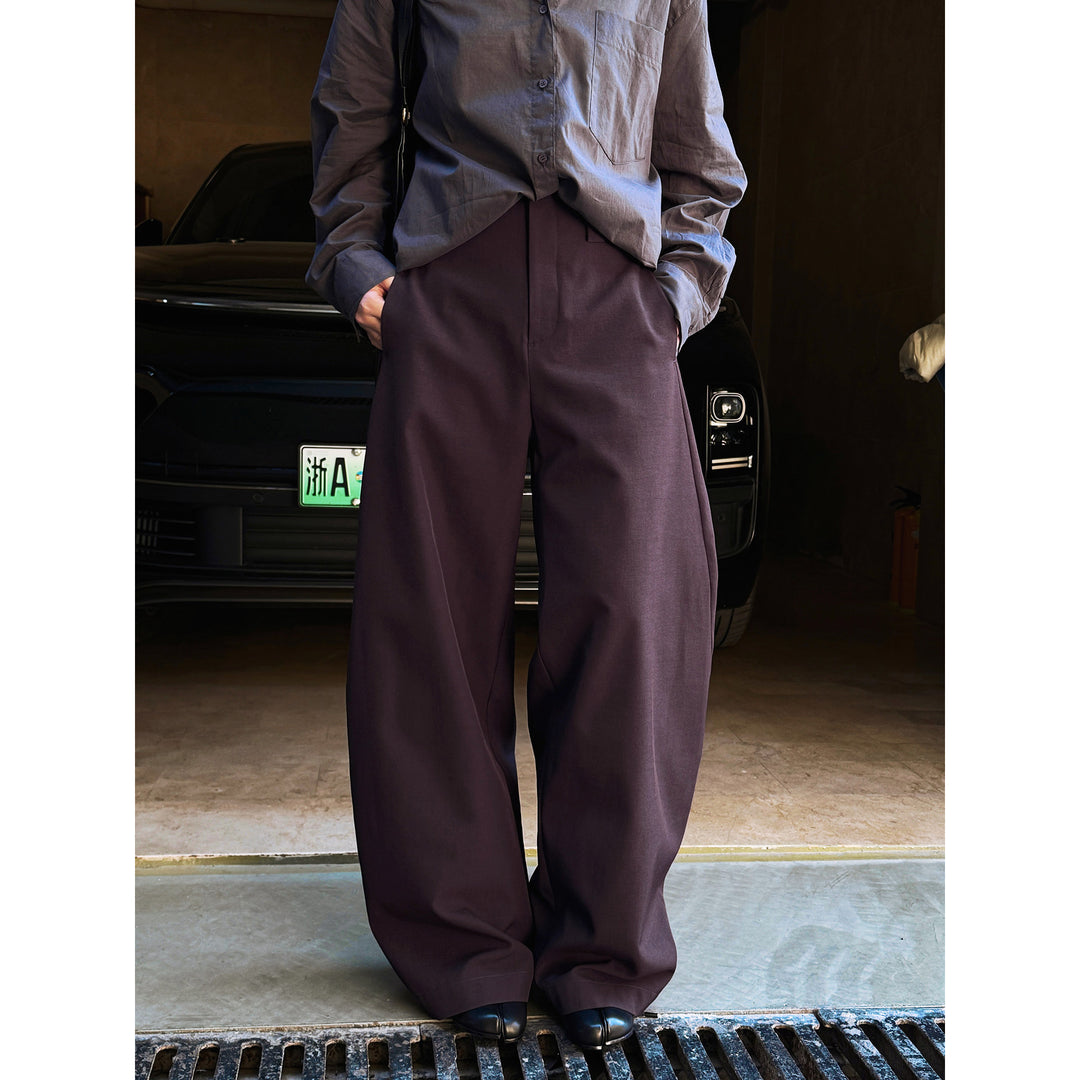 Women's high-waisted wide pleated trousers made of cotton blend Amarae